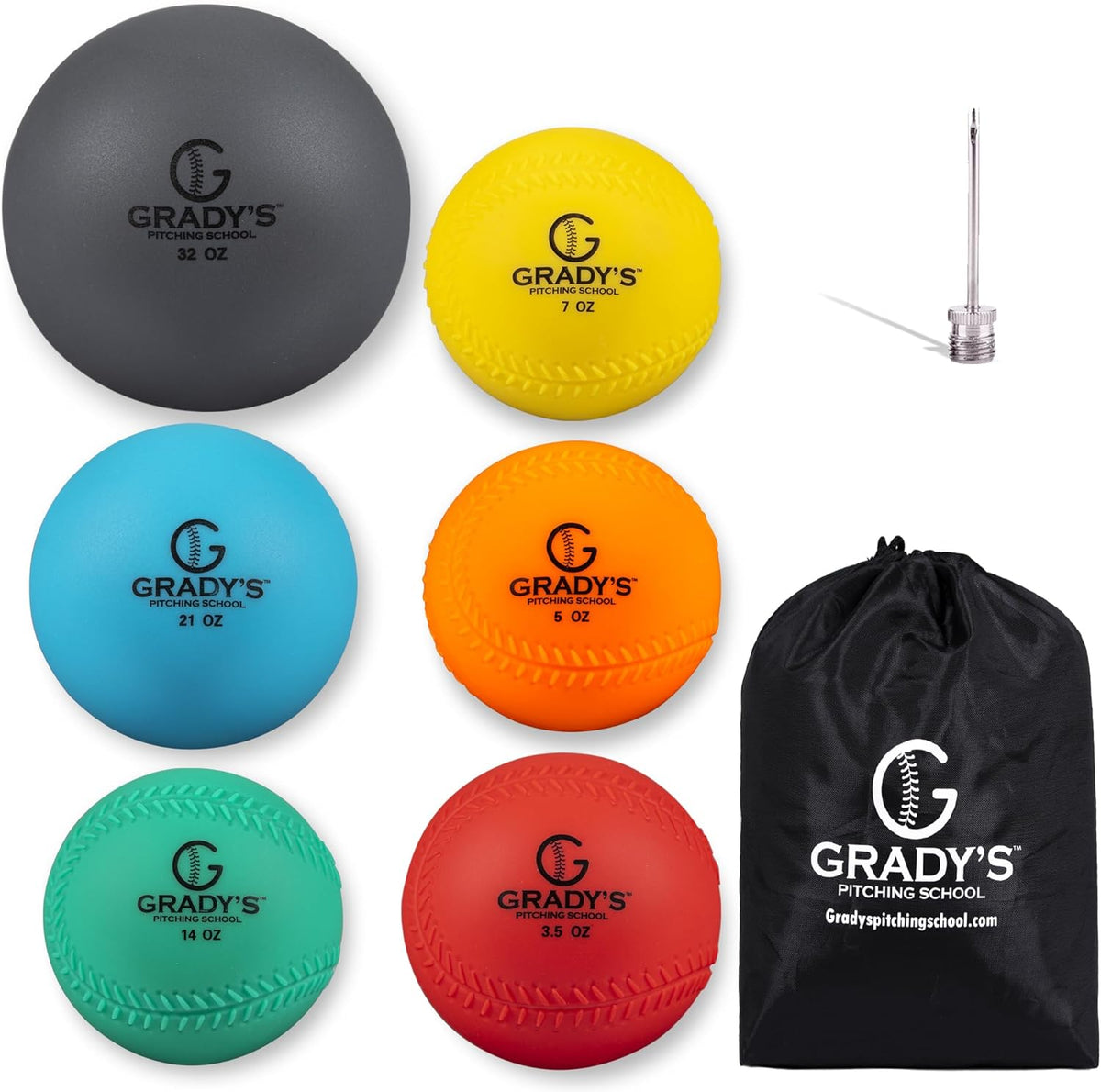 SoftShell Weighted Ball Pitching Training Set with Seams Grady's